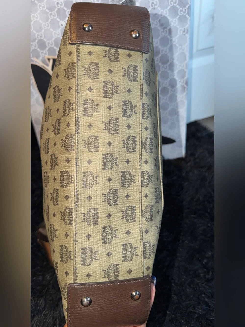 MCM Messanger Brown Logo Crossbody Bag